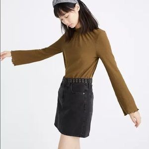 Madewell Black Rigid Denim A-Line Skirt 28 Gromme